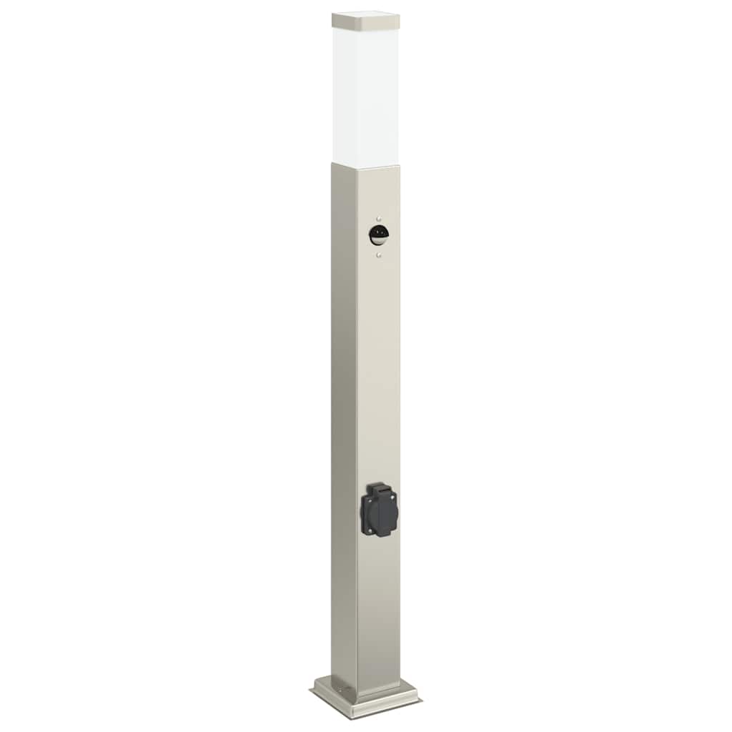 érzékelős konnektoros oszloplámpa 80 cm rozsdamentes acél IP44