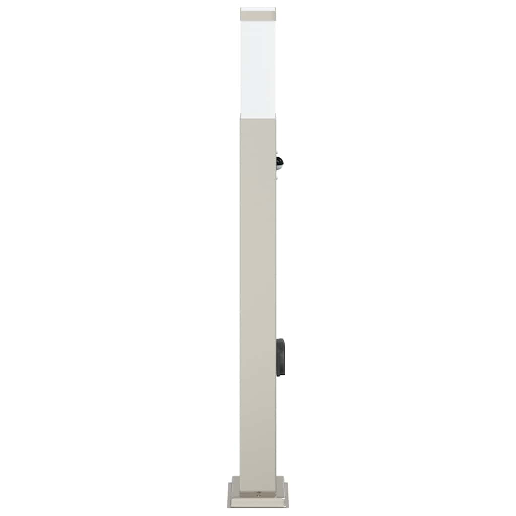 érzékelős konnektoros oszloplámpa 80 cm rozsdamentes acél IP44