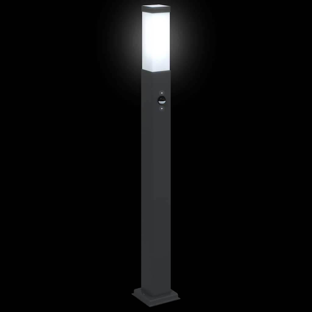 3 db szenzoros oszloplámpa 80 cm fekete IP44