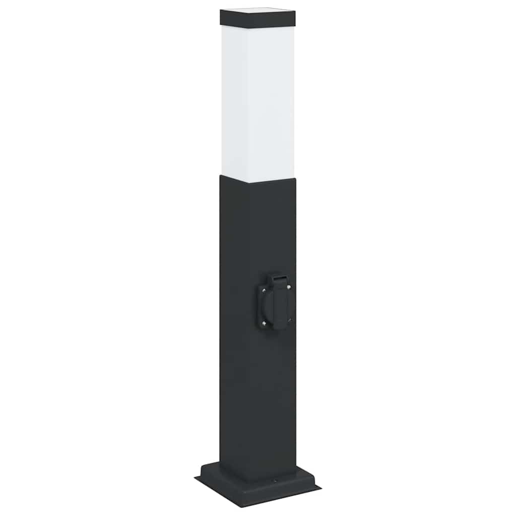 oszloplámpa konnektorral 50 cm fekete IP44