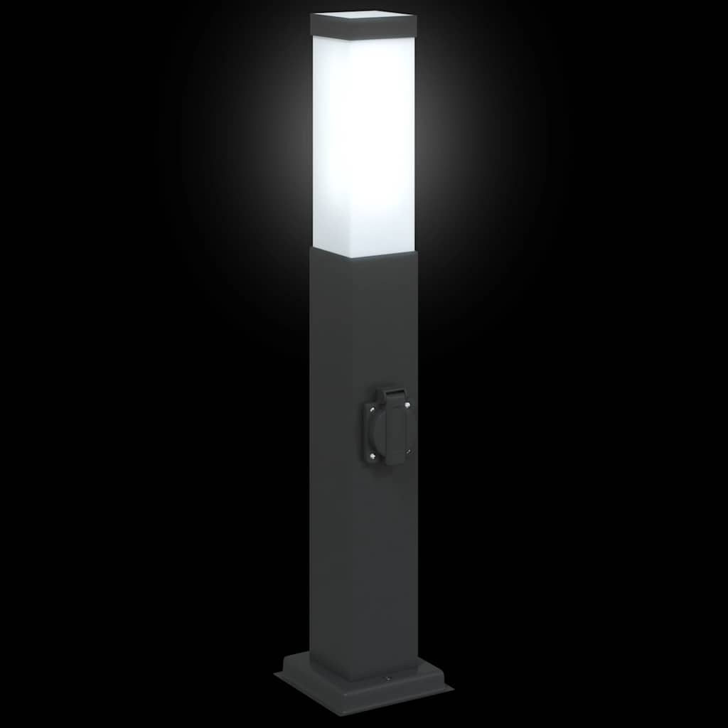 oszloplámpa konnektorral 50 cm fekete IP44