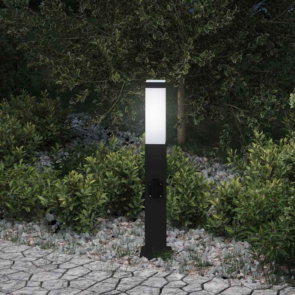 oszloplámpa konnektorral 50 cm fekete IP44