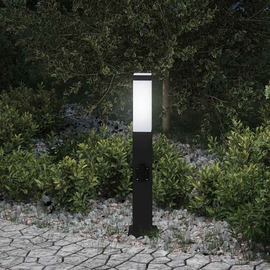 oszloplámpa konnektorral 50 cm fekete IP44