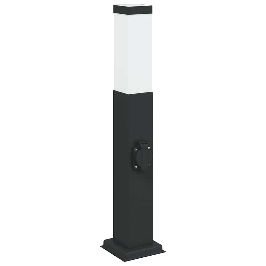 3 db fekete 50 cm oszloplámpa konnektorral IP44