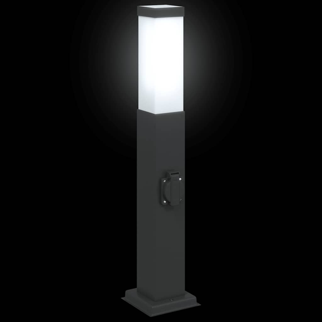3 db fekete 50 cm oszloplámpa konnektorral IP44