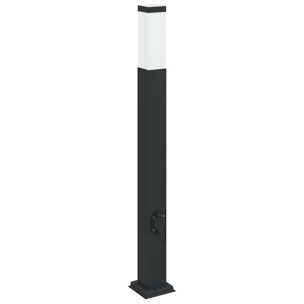 oszloplámpa konnektorral 80 cm fekete IP44