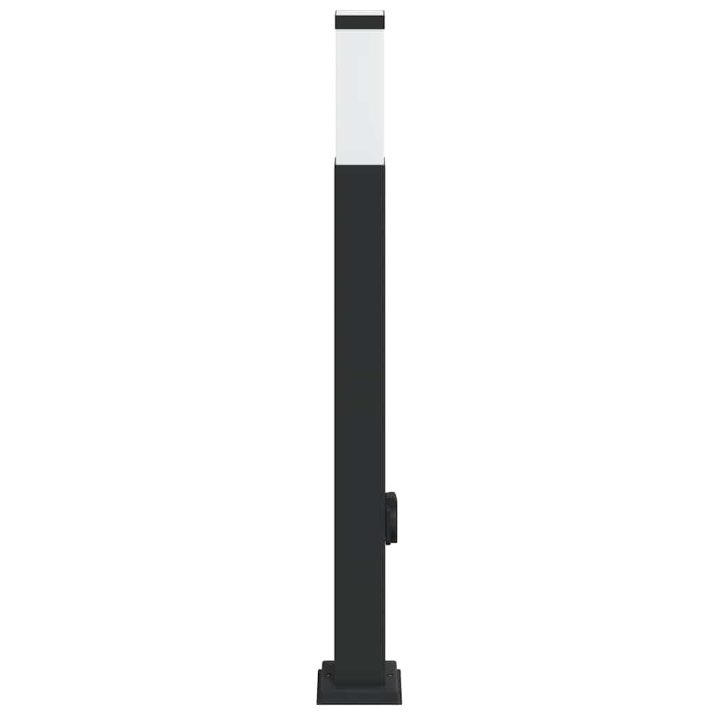 oszloplámpa konnektorral 80 cm fekete IP44