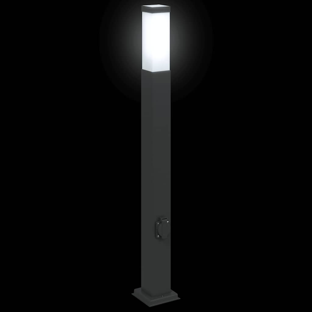 oszloplámpa konnektorral 80 cm fekete IP44