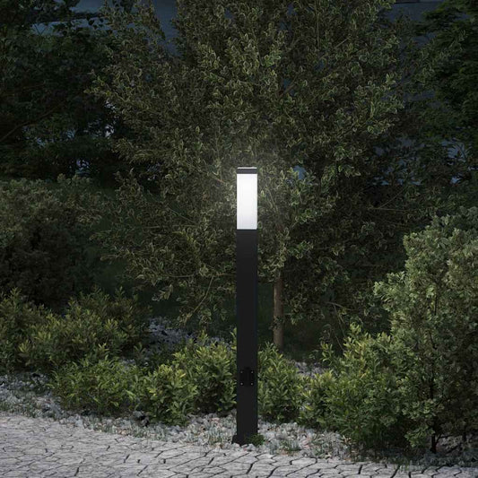 oszloplámpa konnektorral 80 cm fekete IP44