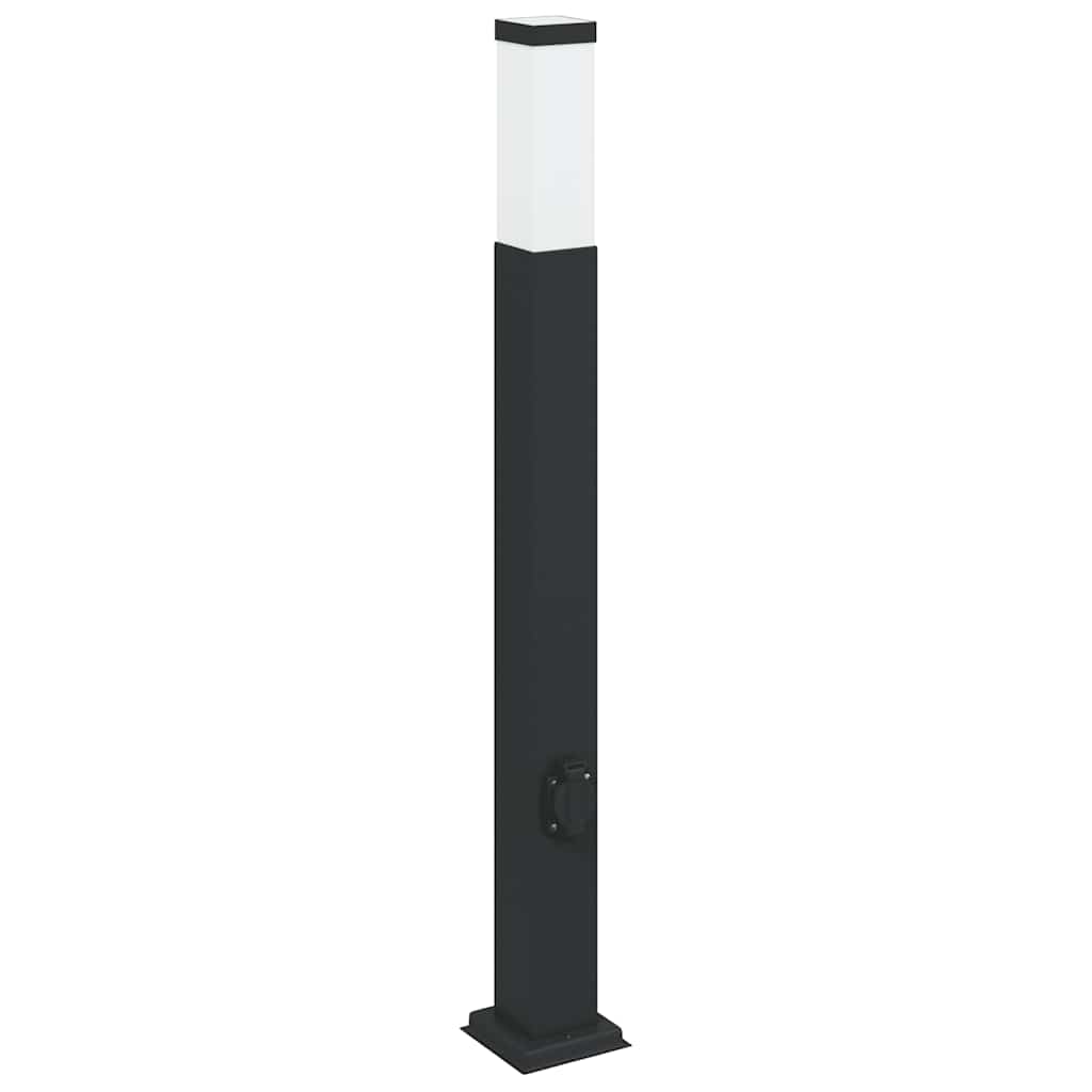 3 db fekete 80 cm oszloplámpa konnektorral IP44