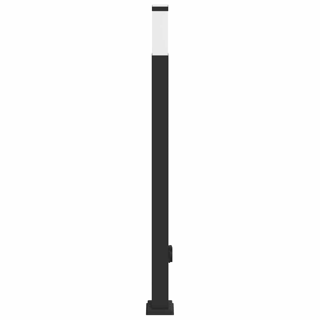 oszloplámpa konnektorral 110 cm fekete IP44