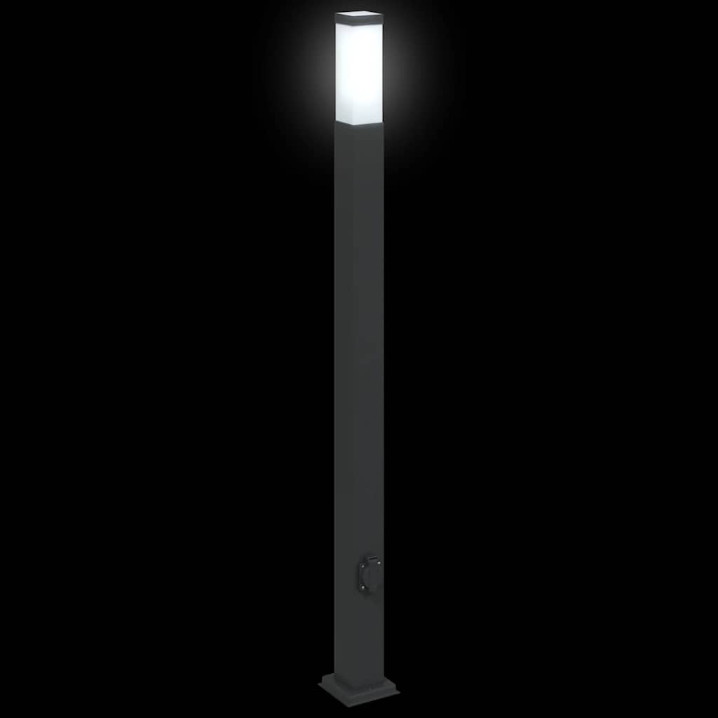 oszloplámpa konnektorral 110 cm fekete IP44