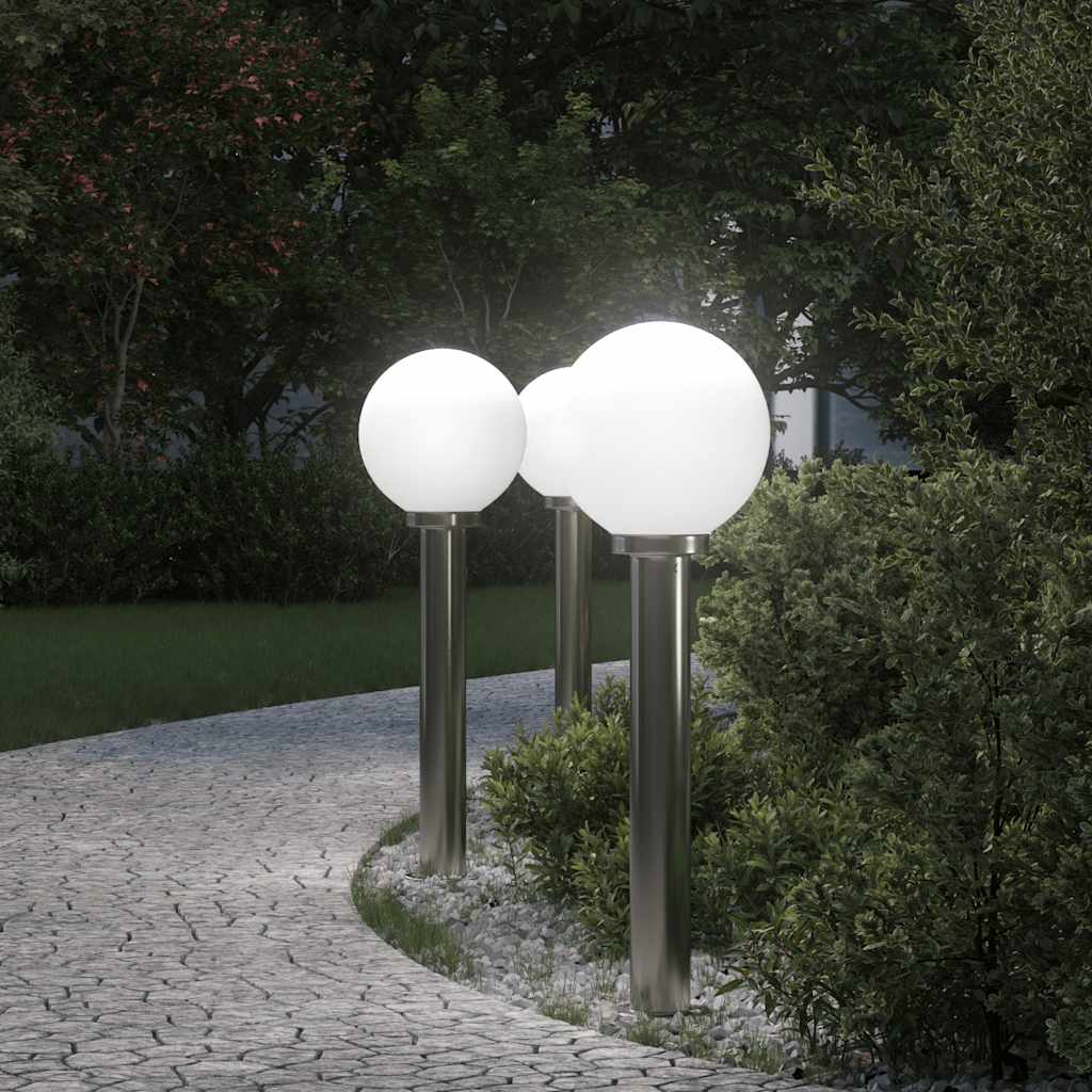 3 db kültéri lámpa 80 cm rozsdamentes acél IP44