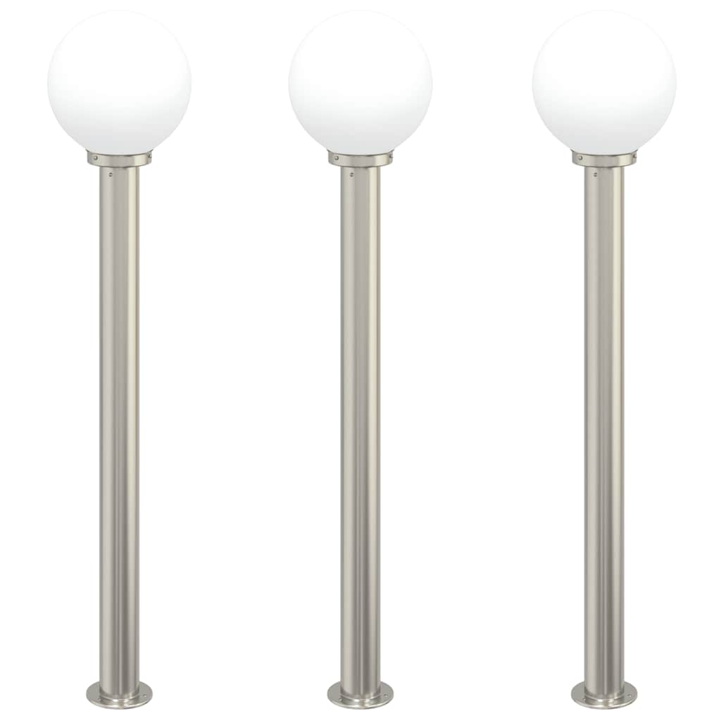 3 db kültéri lámpa 120 cm rozsdamentes acél IP44