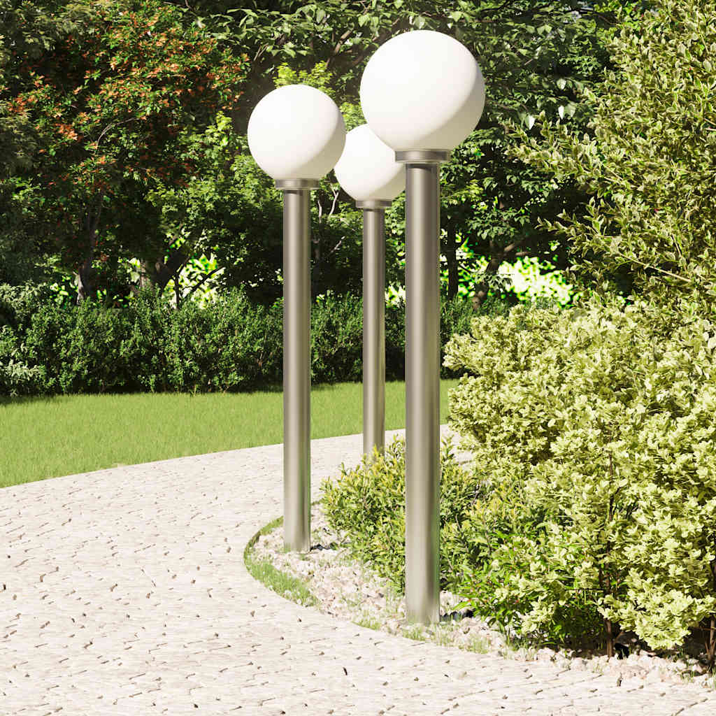 3 db kültéri lámpa 120 cm rozsdamentes acél IP44
