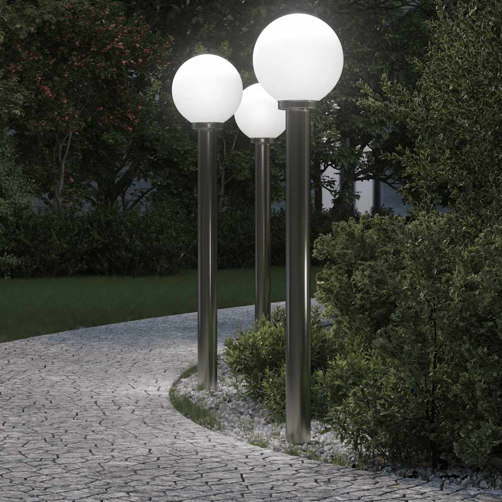 3 db kültéri lámpa 120 cm rozsdamentes acél IP44
