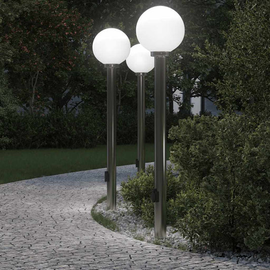 3 db kültéri lámpa konnektorral 120 cm rozsdamentes acél IP44