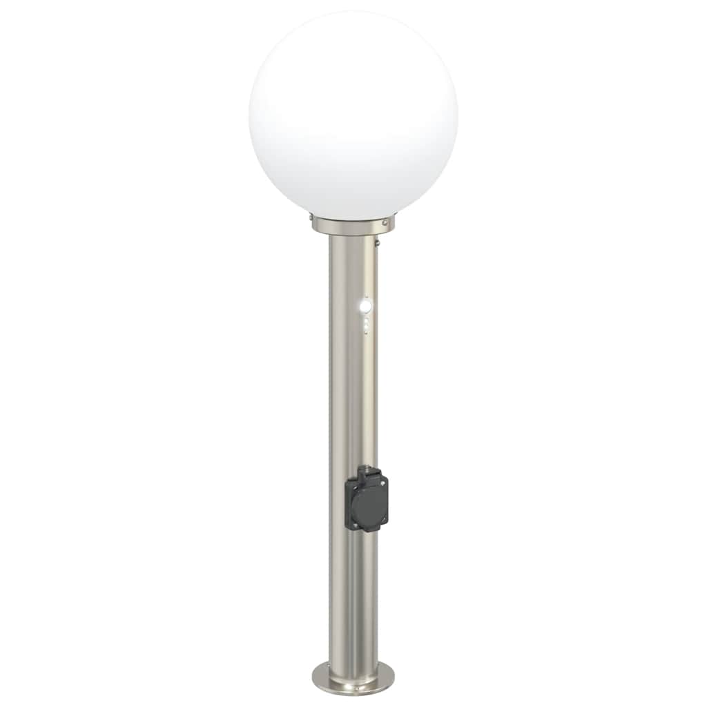 érzékelős konnektoros oszloplámpa 80 cm rozsdamentes acél IP44