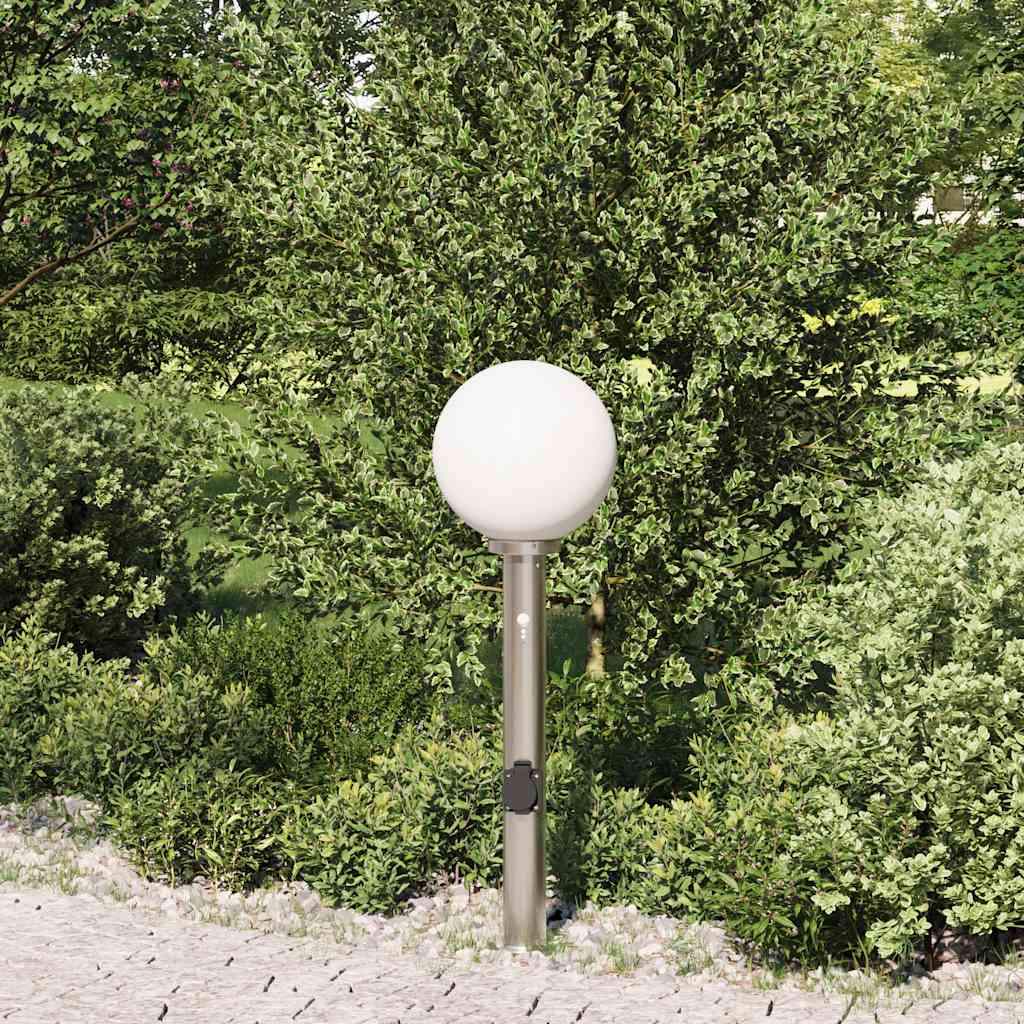 érzékelős konnektoros oszloplámpa 80 cm rozsdamentes acél IP44