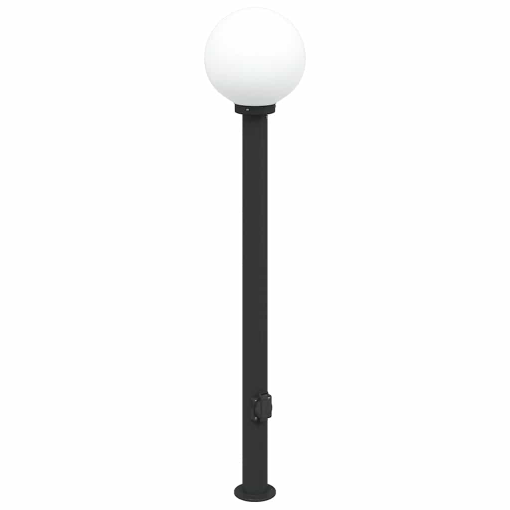 oszloplámpa konnektorral 120 cm fekete IP44