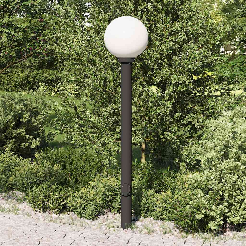 oszloplámpa konnektorral 120 cm fekete IP44