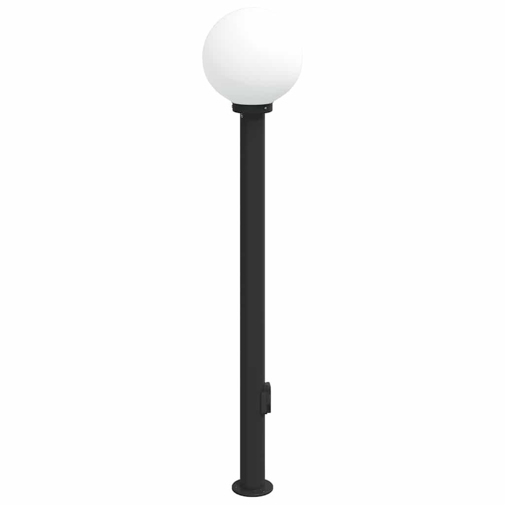 oszloplámpa konnektorral 120 cm fekete IP44