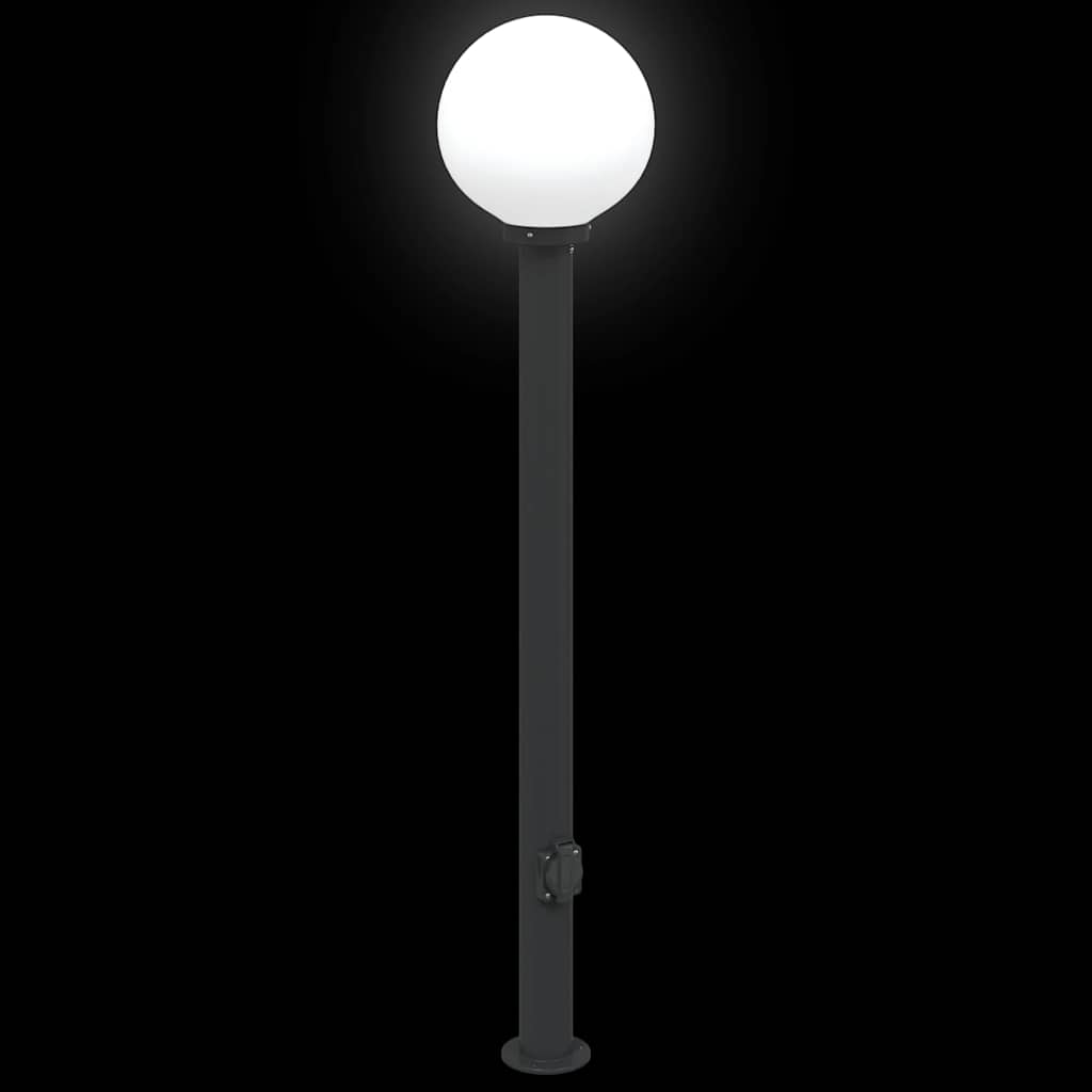 oszloplámpa konnektorral 120 cm fekete IP44