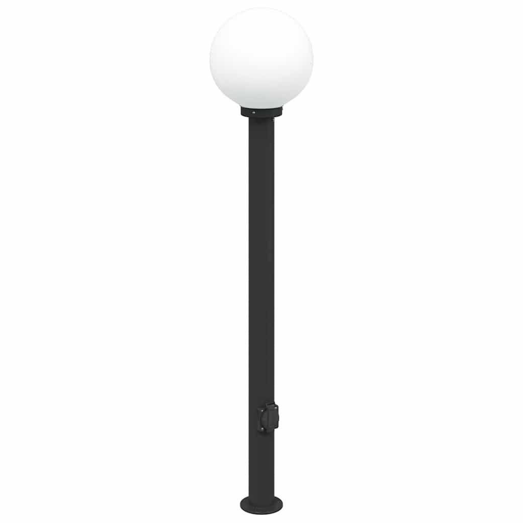 3 db fekete IP44-es oszloplámpa konnektorral 120 cm
