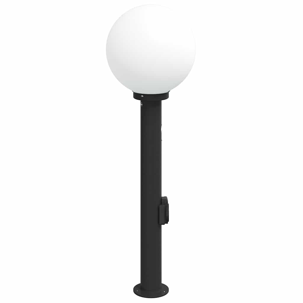 oszloplámpa érzékelővel és aljzattal 80 cm fekete IP44