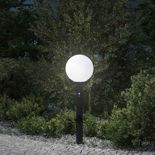 oszloplámpa érzékelővel és aljzattal 80 cm fekete IP44