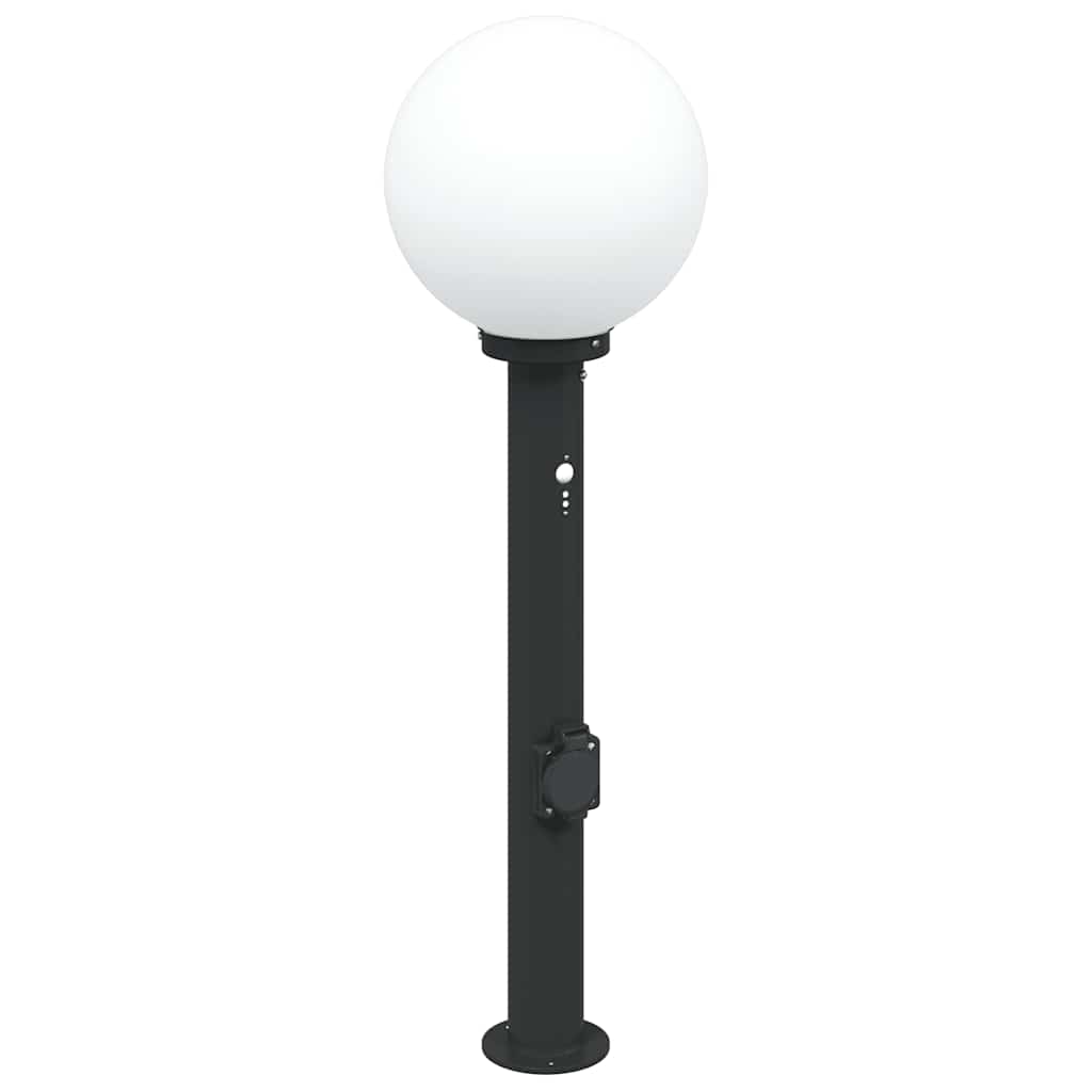 3 db szenzoros fekete IP44-es oszloplámpa érzékelővel és aljzattal 80 cm