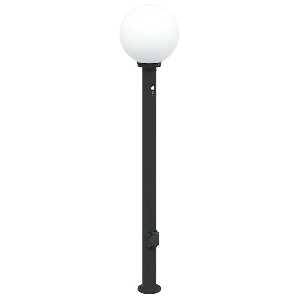 szenzoros fali tartóoszlop lámpa 120 cm fekete IP44