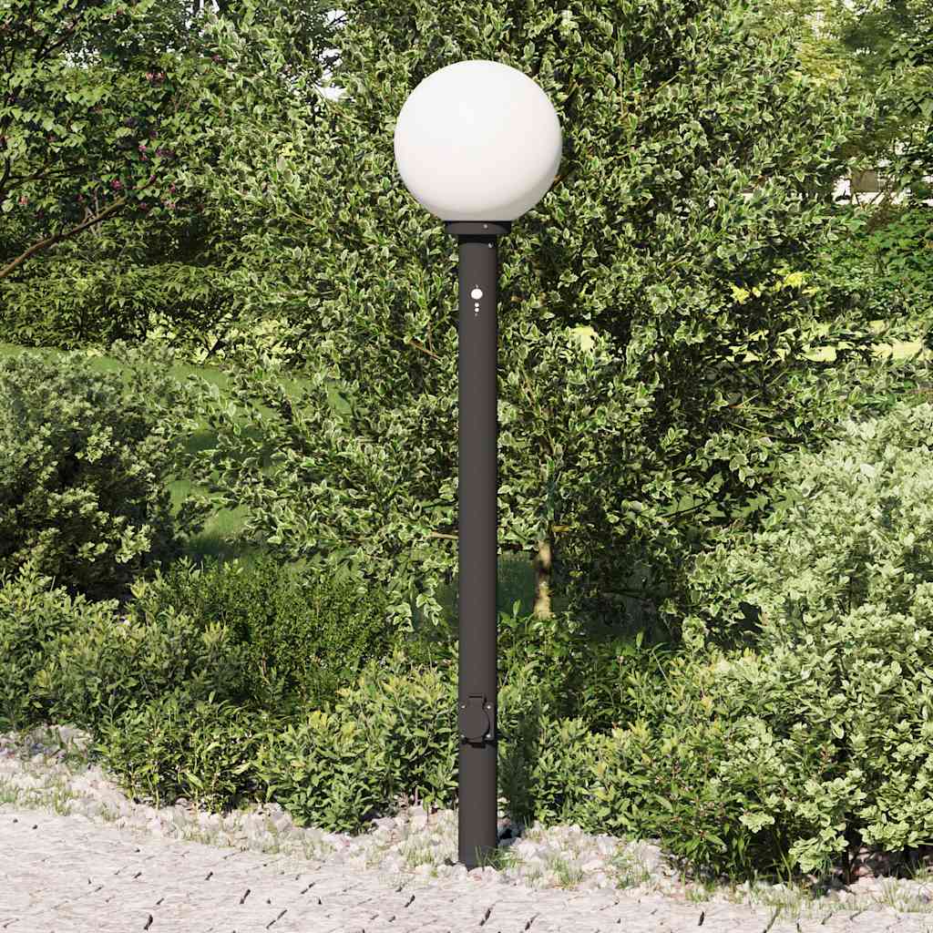 szenzoros fali tartóoszlop lámpa 120 cm fekete IP44