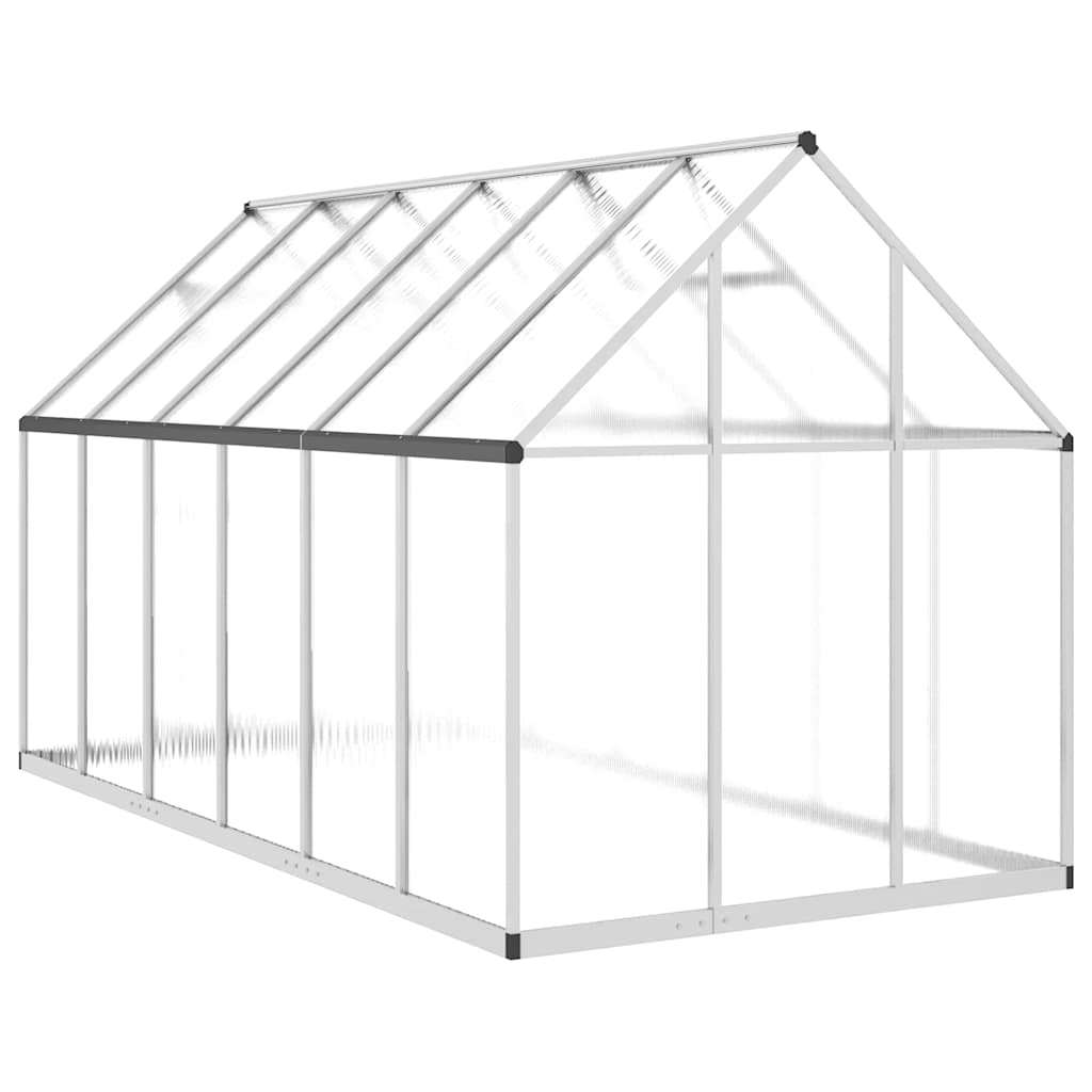 ezüstszínű alumínium melegház alapvázzal 334x169x195 cm