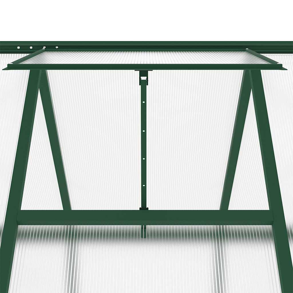 zöld alumínium melegház alapvázzal 334x169x202 cm