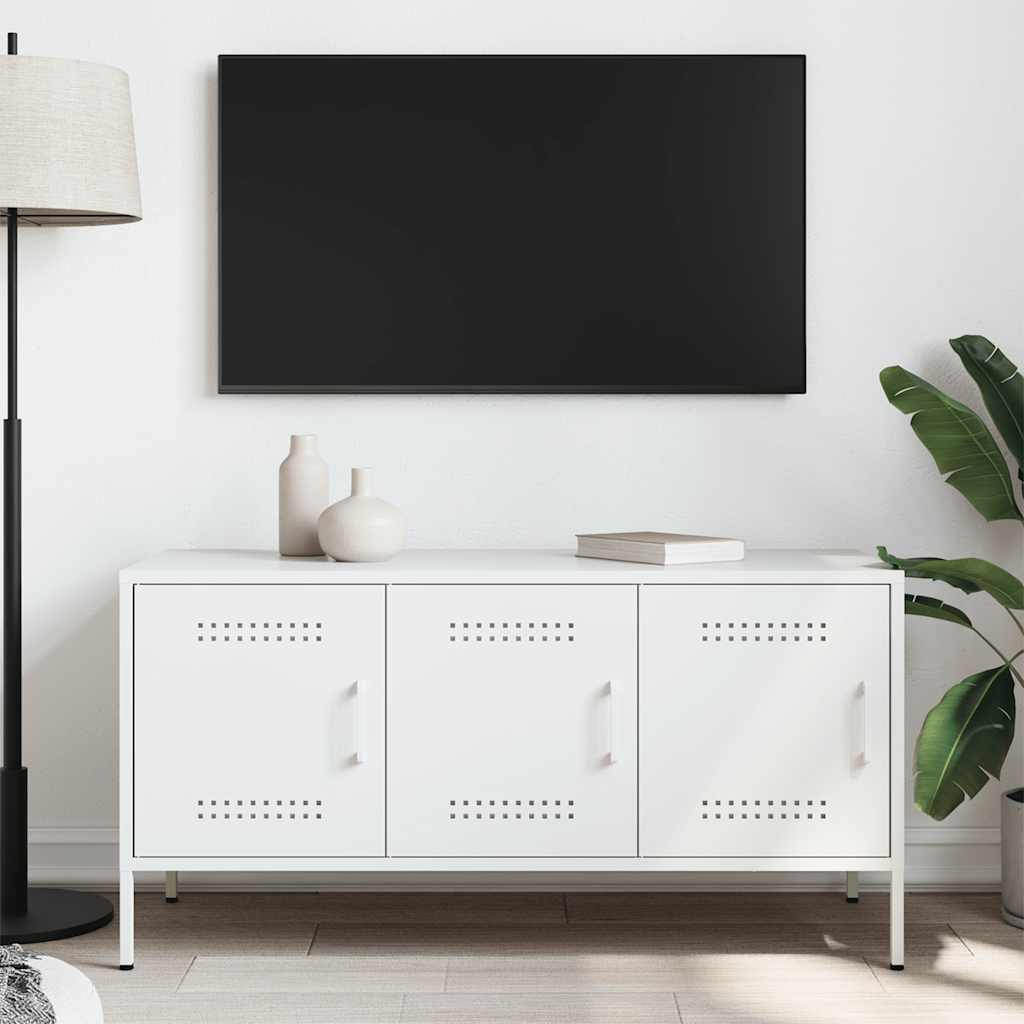 fehér acél TV-szekrény 100,5 x 39 x 50,5 cm