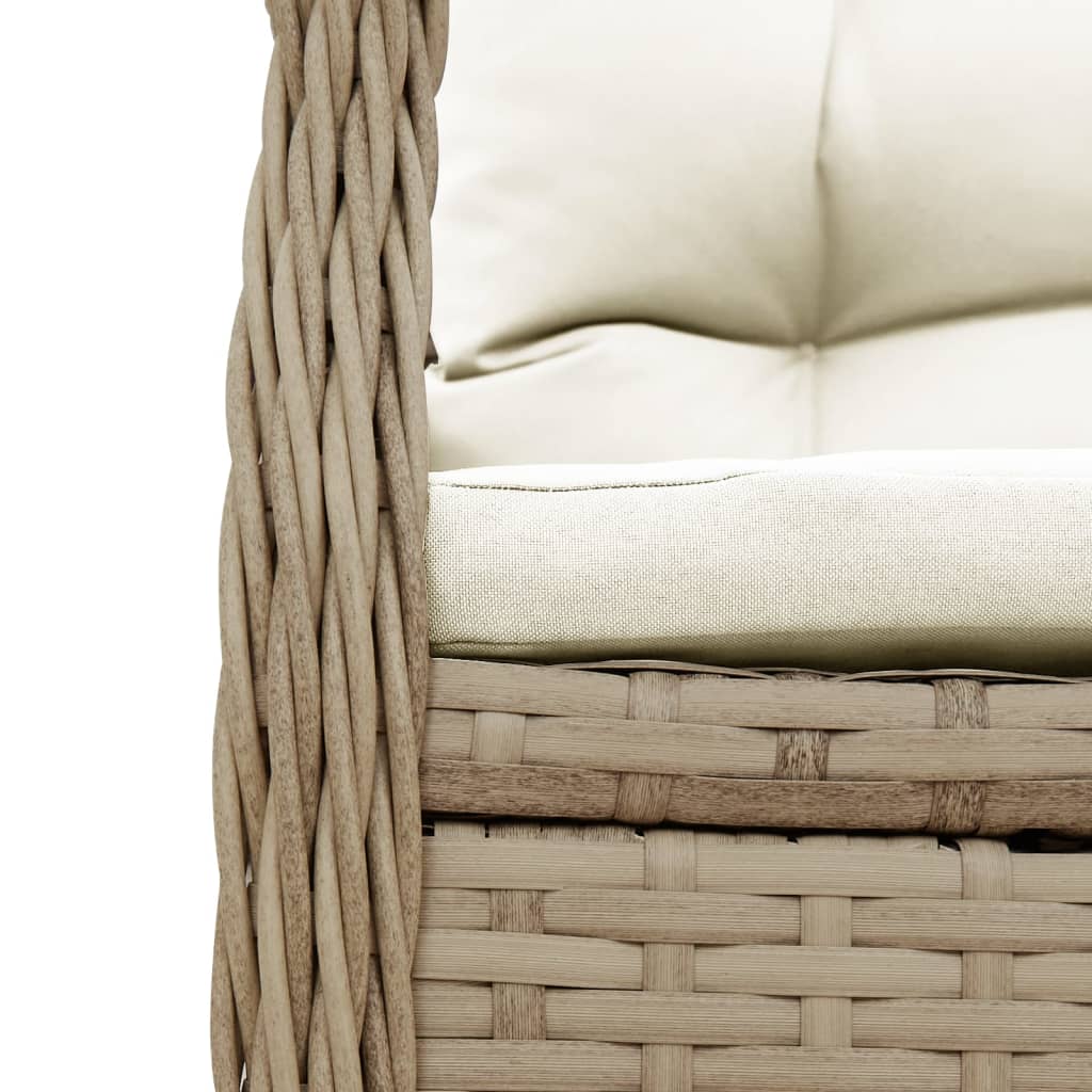 9 részes bézs polyrattan kerti étkezőgarnitúra párnákkal