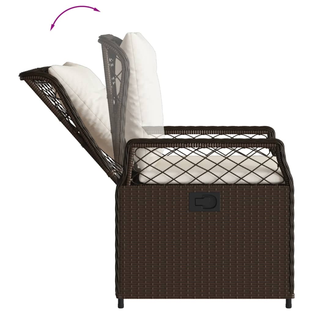 9 részes barna polyrattan kerti étkezőgarnitúra párnákkal