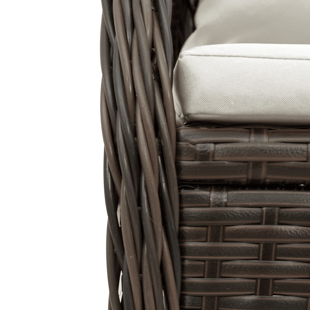 9 részes barna polyrattan kerti étkezőgarnitúra párnákkal