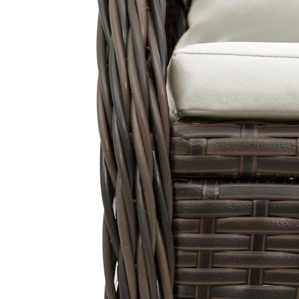 9 részes barna polyrattan kerti étkezőgarnitúra párnákkal