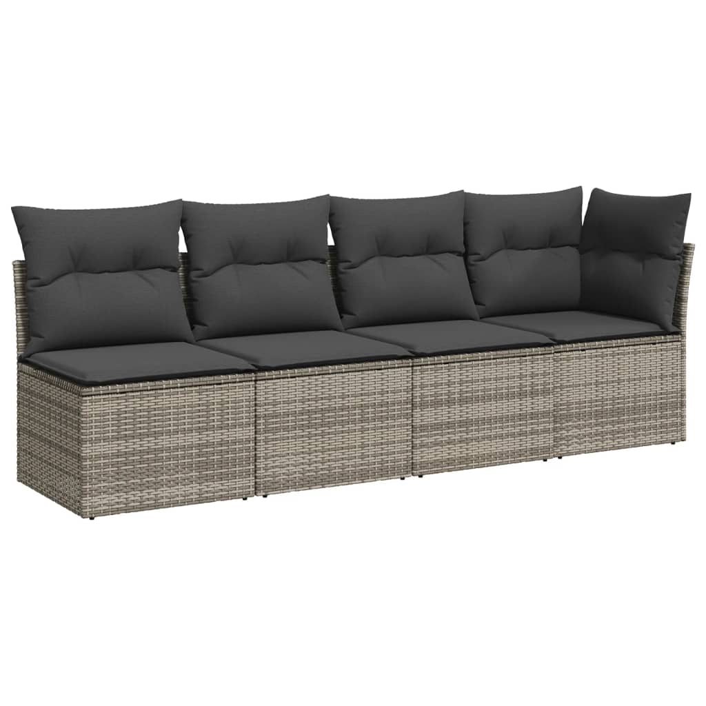 5 részes szürke polyrattan kerti ülőgarnitúra párnákkal