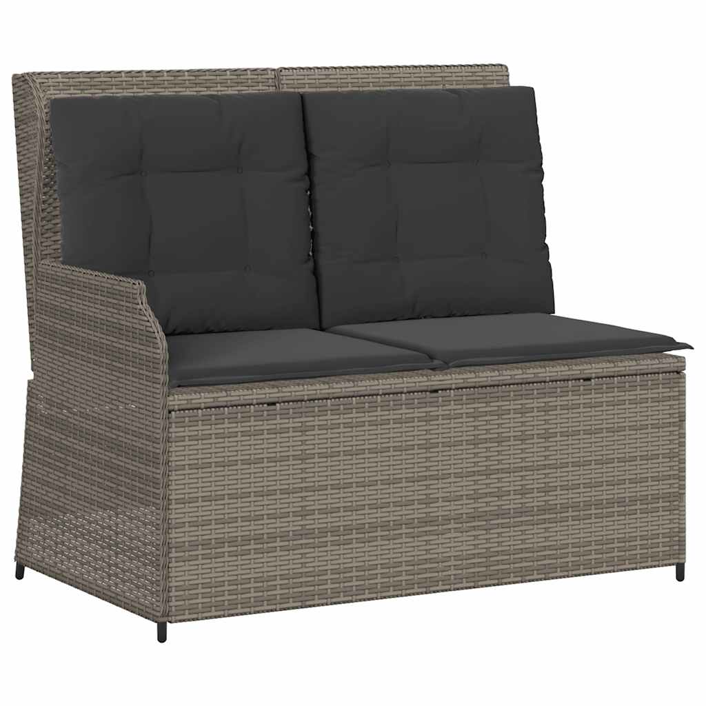 3 részes szürke polyrattan kerti ülőgarnitúra párnákkal