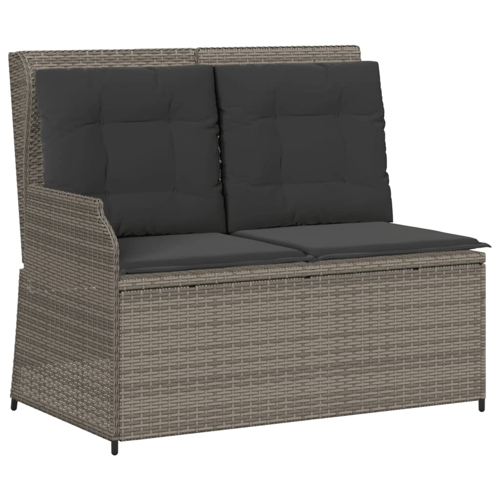 4 részes szürke polyrattan kerti ülőgarnitúra párnákkal
