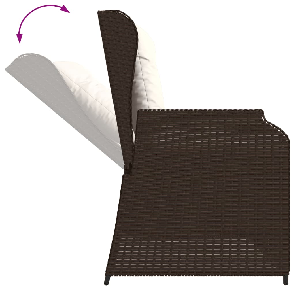 5 részes barna polyrattan kerti ülőgarnitúra párnákkal