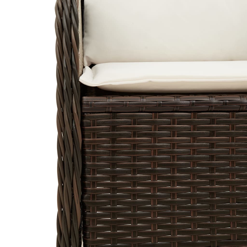 5 részes barna polyrattan kerti ülőgarnitúra párnákkal