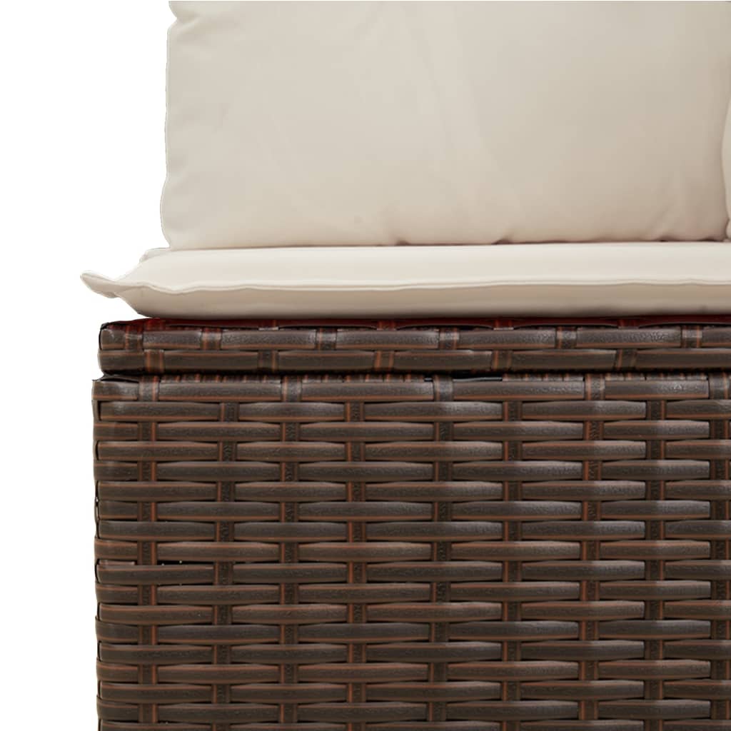 5 részes barna polyrattan kerti ülőgarnitúra párnákkal