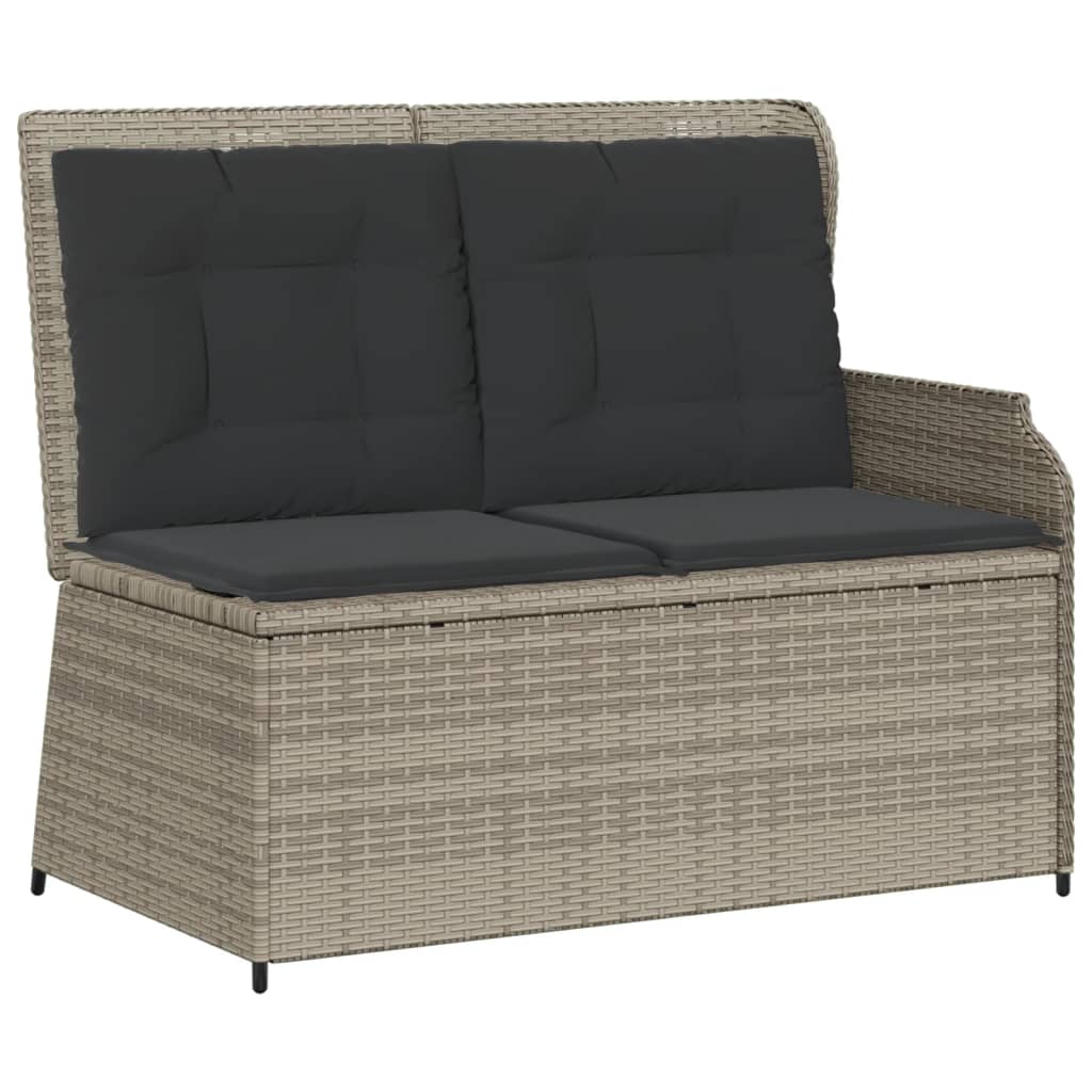 5 részes világosszürke polyrattan kerti ülőgarnitúra párnákkal