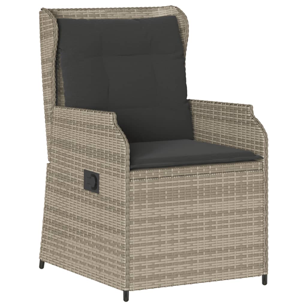 5 részes világosszürke polyrattan kerti ülőgarnitúra párnákkal