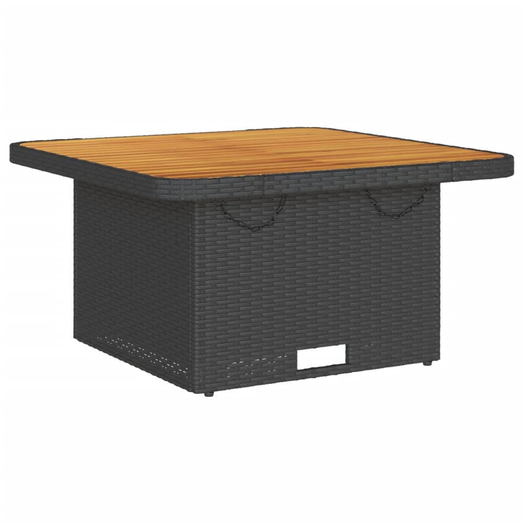 7 részes fekete polyrattan kerti ülőgarnitúra párnákkal