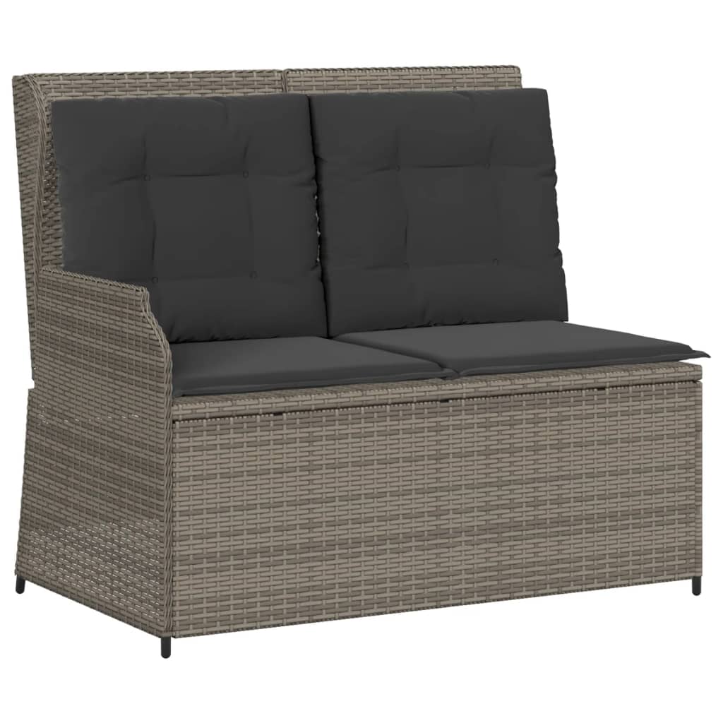 5 részes szürke polyrattan kerti ülőgarnitúra párnákkal